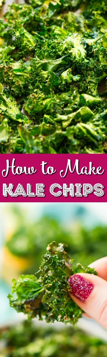 Kale Chips are easy, healthy, and addictive! You'll love this simple, crunchy snack that's loaded with delicious flavor and nutrients! Only 50 calories and 1 Weight Watchers Smart Point per serving!
