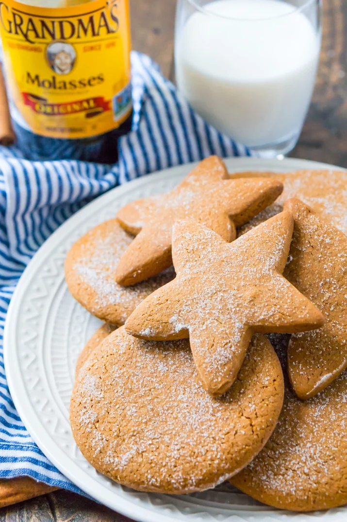 These soft Molasses Cookies are a simple and old-fashioned dessert recipe made with thick molasses, spices, and sugar. A classic cookies recipe that's actually dairy-free!