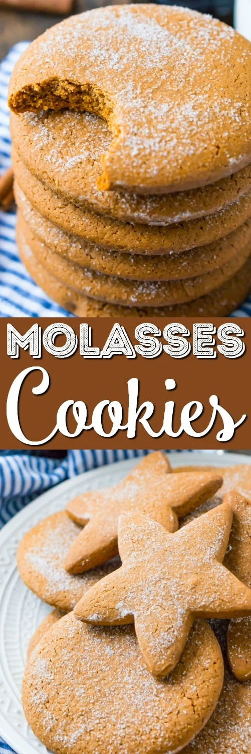 These soft Molasses Cookies are a simple and old-fashioned dessert recipe made with thick molasses, spices, and sugar. A classic cookies recipe that's actually dairy-free!