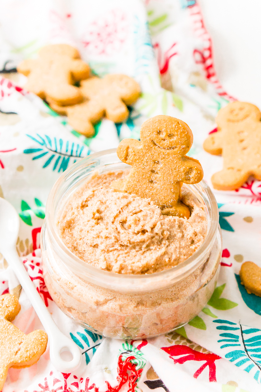Treat your skin to a holiday treat with this Whipped Gingerbread Sugar Scrub! Everything you need is already in your pantry making it the perfect last-minute gift!