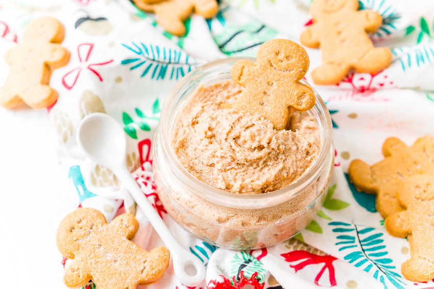 Treat your skin to a holiday treat with this Whipped Gingerbread Sugar Scrub! Everything you need is already in your pantry making it the perfect last-minute gift!