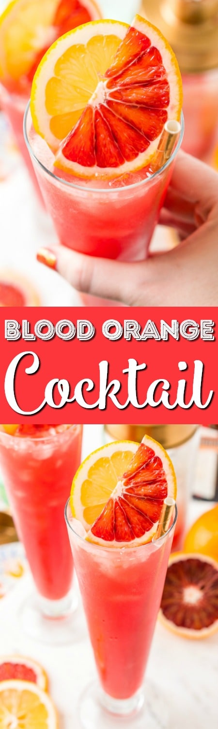 This Blood Orange Cocktail made with blood oranges, gin, lemon juice, citrus bitters, Cointreau, and ice. It's a sexy, fun, and tasty pink drink I call a Citrus Tango!