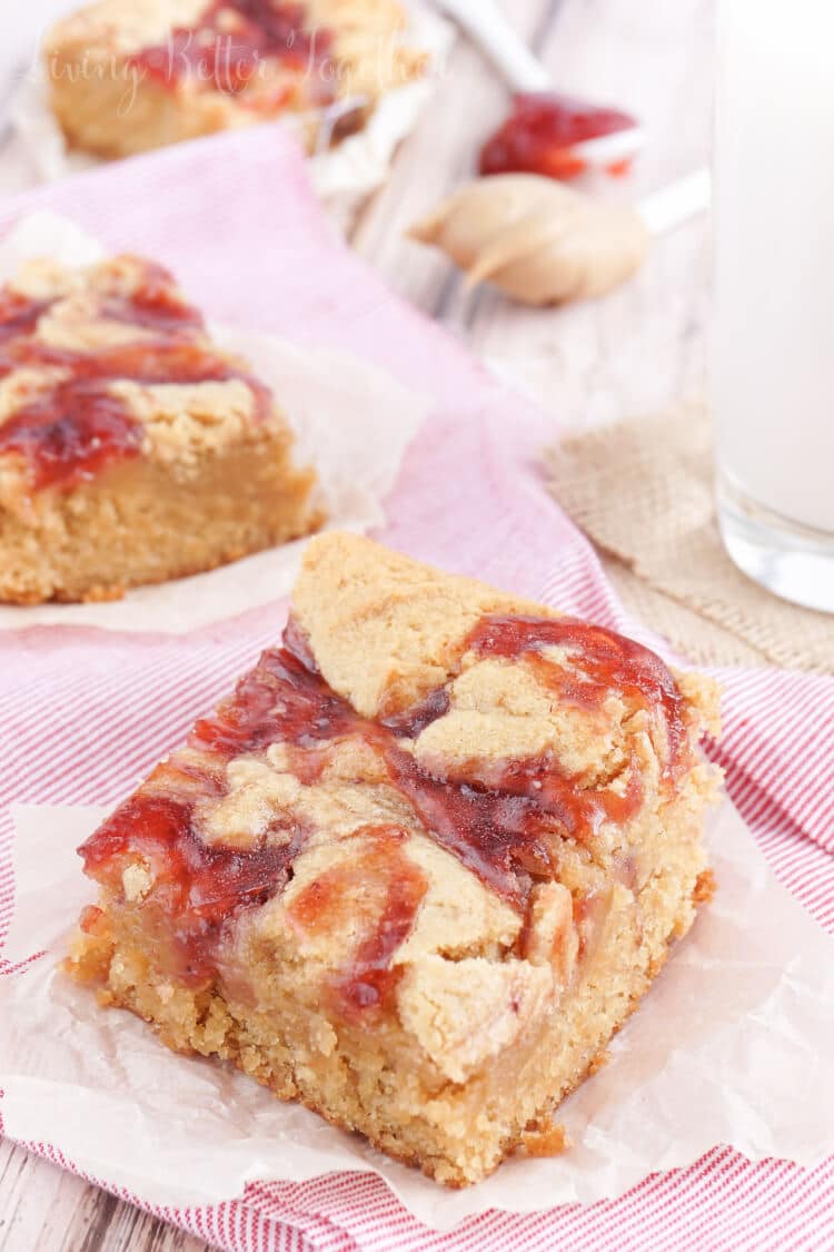 Peanut Butter and Jelly Blondies