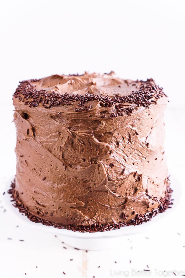 This Black Magic Chocolate Cake is three layers of moist chocolate cake wrapped in The Best Chocolate Buttercream makes this one decadent dessert!
