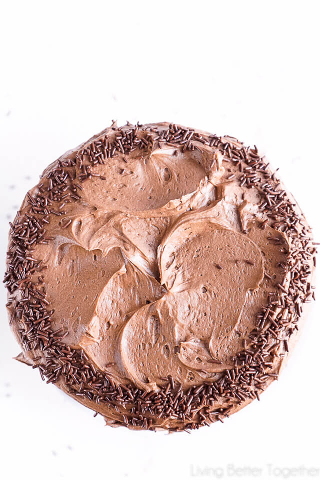 This Black Magic Chocolate Cake is three layers of moist chocolate cake wrapped in The Best Chocolate Buttercream makes this one decadent dessert!