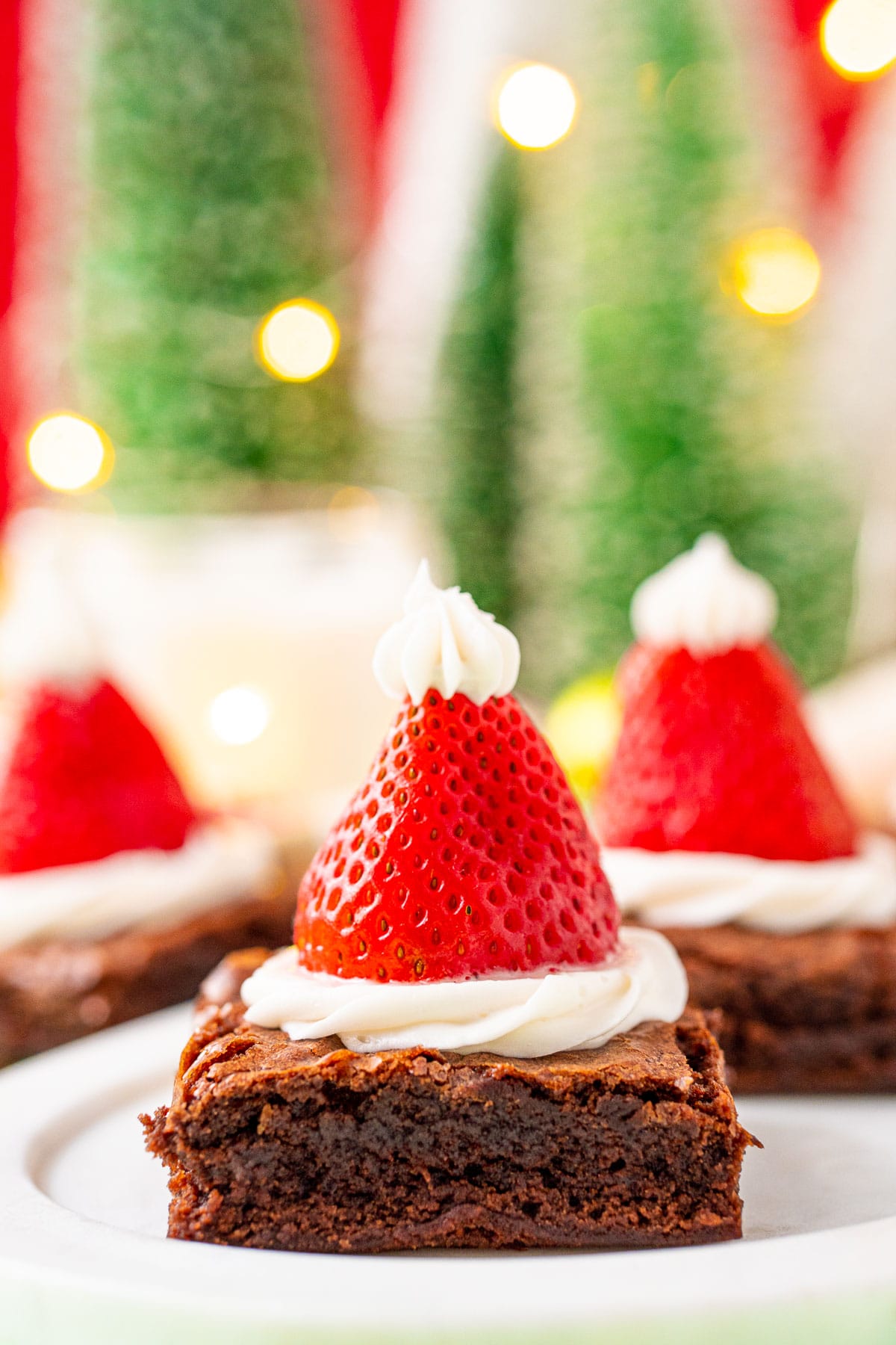 Santa Hat Brownies