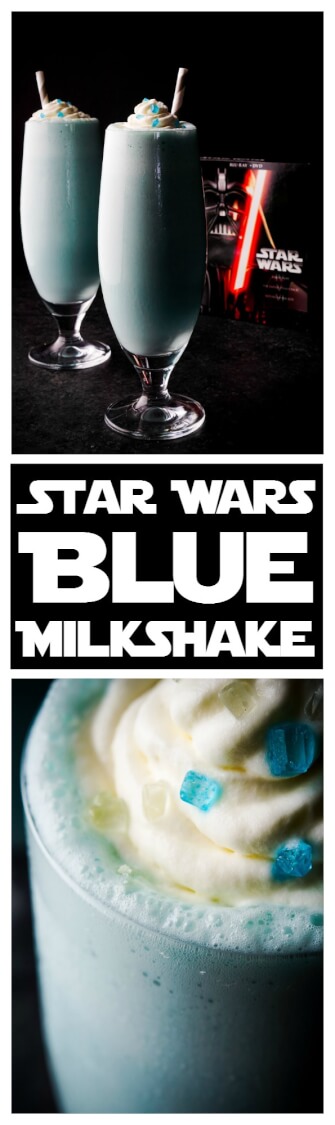 These Star Wars Blue Milkshakes are made with creamy vanilla ice cream and fresh blue milk from Tatooine. They're perfect for enjoying a Star Wars Marathon with or a great addition to a Star Wars Party! An EASY recipes that's ready in just 5 minutes!