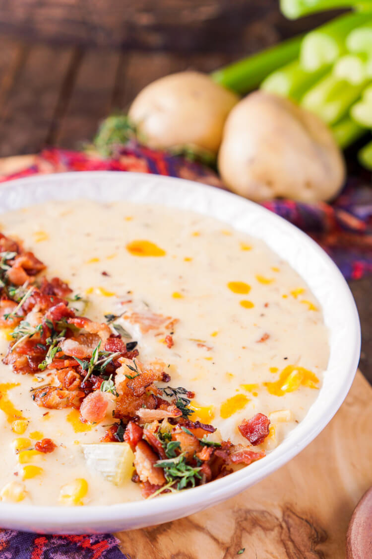 This New England Corn Chowder with Bacon is a slightly spicy adaptation of the down-home classic and still creamy and delicious as ever!