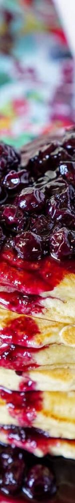 Lemon Ricotta Pancakes with Blueberry Compote