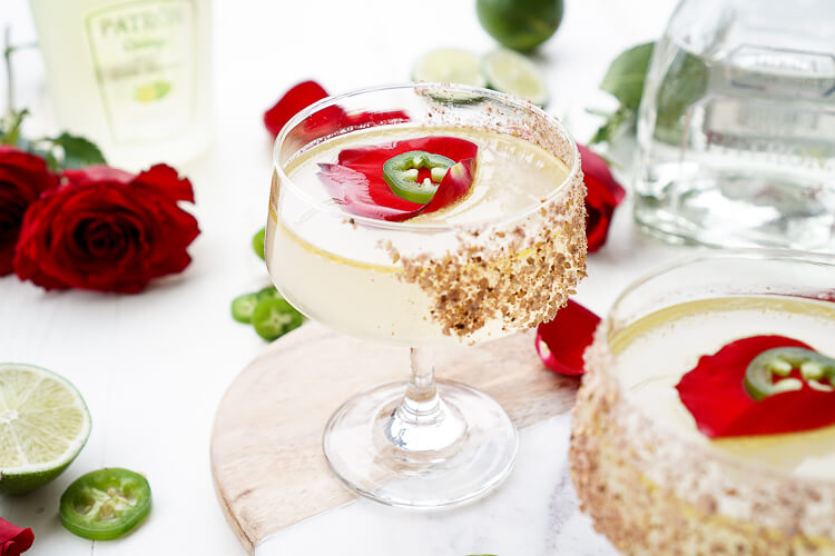 This Spicy Jalapeno Margarita Recipe is the Patrón Margarita of the Year! Expertly crafted, artfully presented, and it tastes as smooth as it looks!