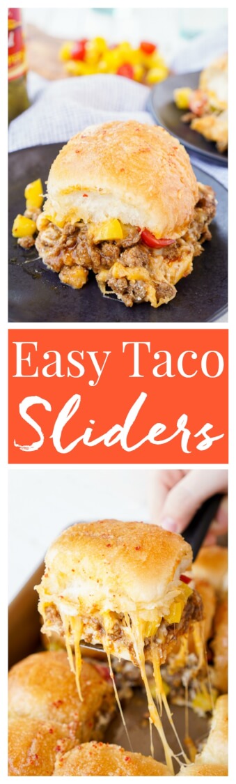 These Easy Taco Sliders are a great alternative to traditional tacos! They're simple to make and loaded with flavor, a sure crowd pleaser and a great use for leftover taco meat too!