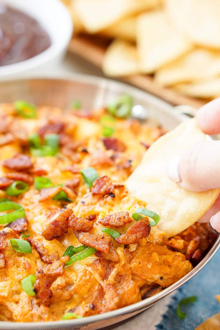 Cheesy Bacon BBQ Chicken Dip