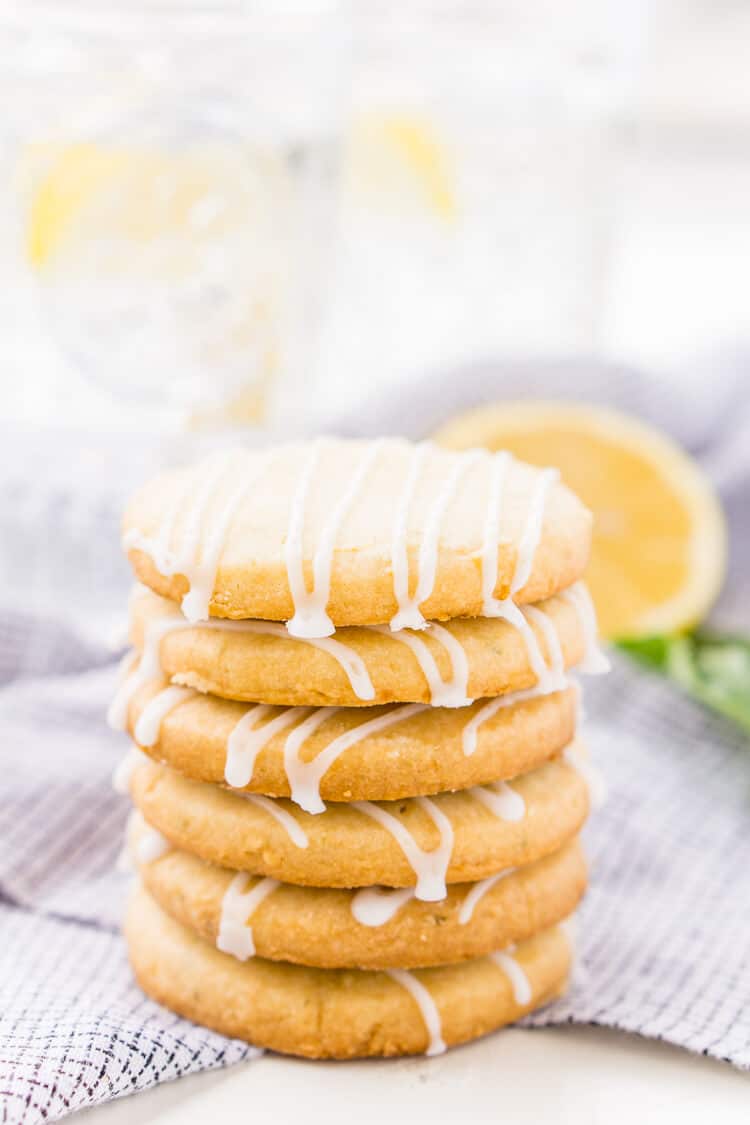 Lemon Basil Shortbread Cookies