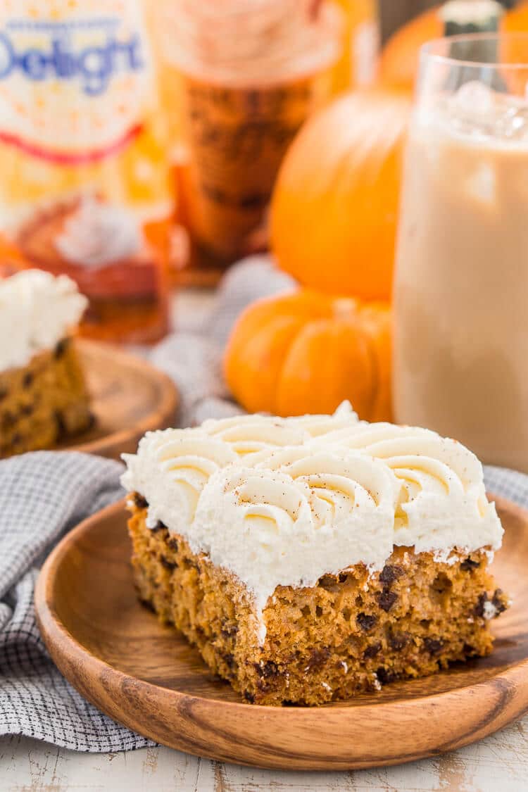 Pumpkin Chocolate Chip Poke Cake