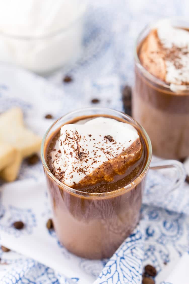 This Hot Chocolate Coffee is an indulgent blend of thick and creamy hot chocolate and bold hot dark roast coffee. The perfect brunch or dessert beverage for the holidays!