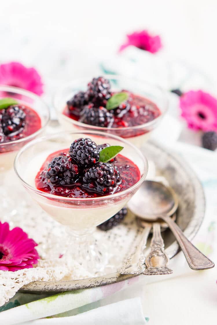 Blackberry Buttermilk Panna Cotta