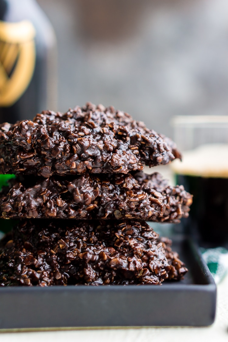 Dark Chocolate Guinness No Bake Cookies