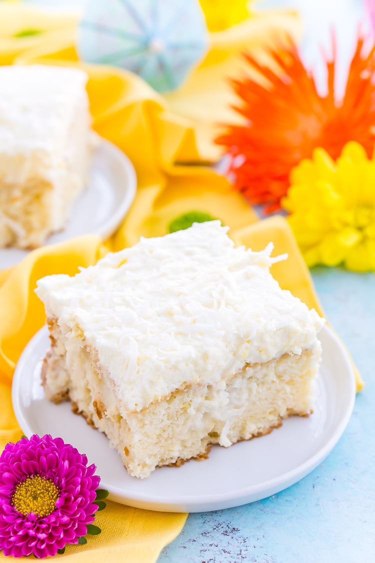 This Coconut Poke Cake is easy to make, loaded with coconut flavor, and the perfect dessert for your spring and summer celebrations.
