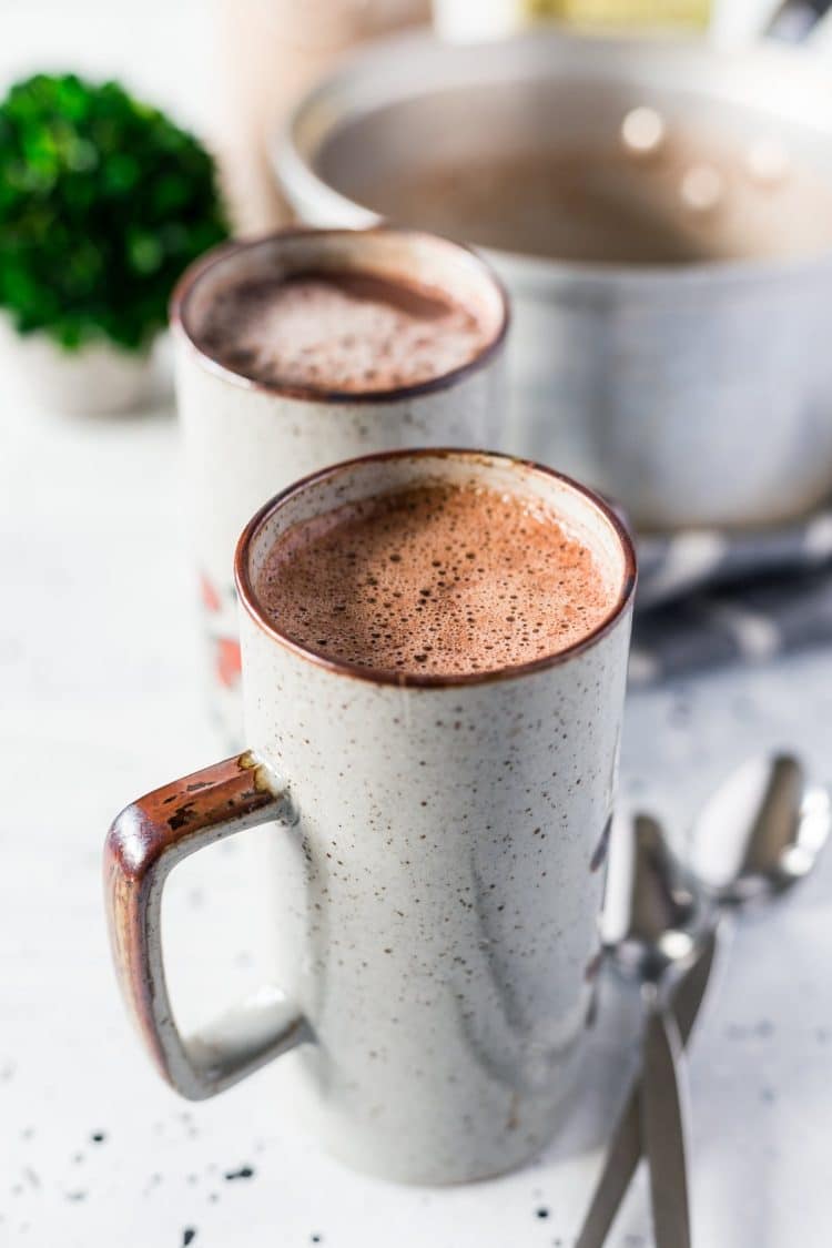 This Irish Cream Hot Chocolate is loaded with creamy and delicious flavor and the perfect hot cocktail to cozy up with on chilly nights!
