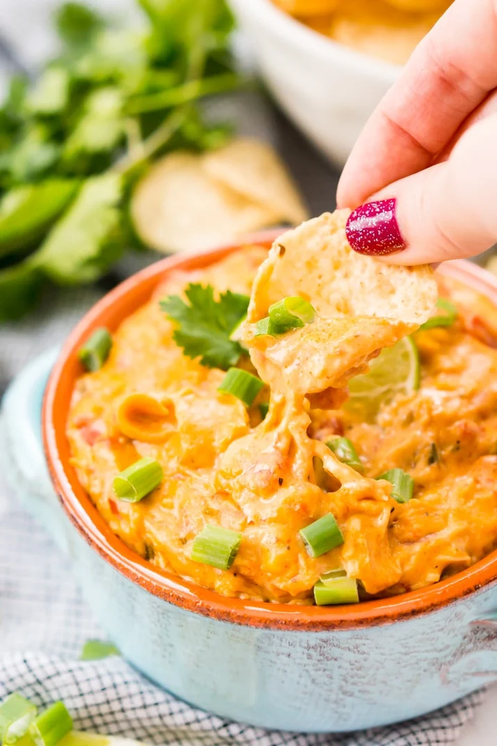 Slow Cooker Chicken Queso Dip