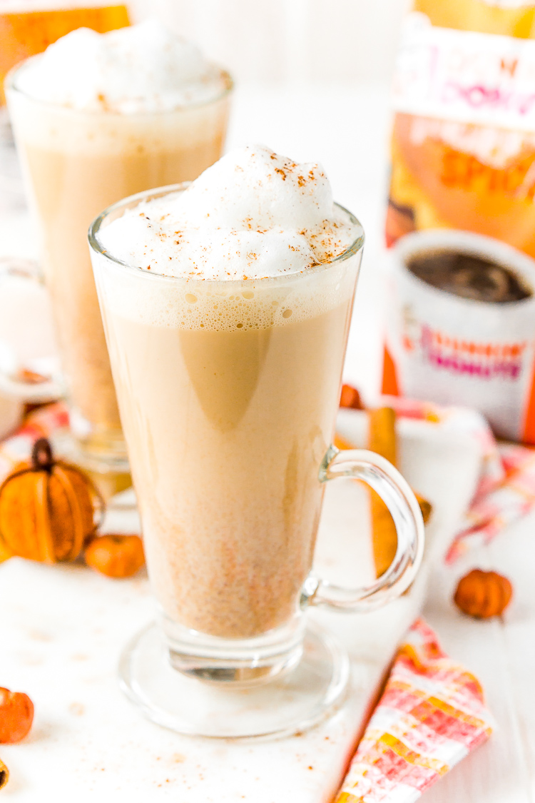 Pumpkin Spice Latte is easy to make at home and loaded with the spicy fall flavors of pumpkin, cinnamon, nutmeg, cloves, and rich bold coffee and frothy milk!
