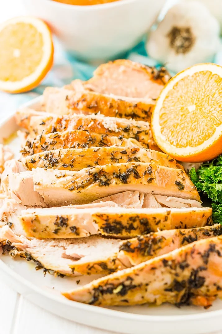 This Turkey Brine recipe made with salt, oranges, bay leaves, cinnamon, brown sugar, and black pepper will add moisture, tenderness, and flavor to your turkey. Brine turkey for 12 to 24 hours for the most amazing turkey for your holiday gathering!