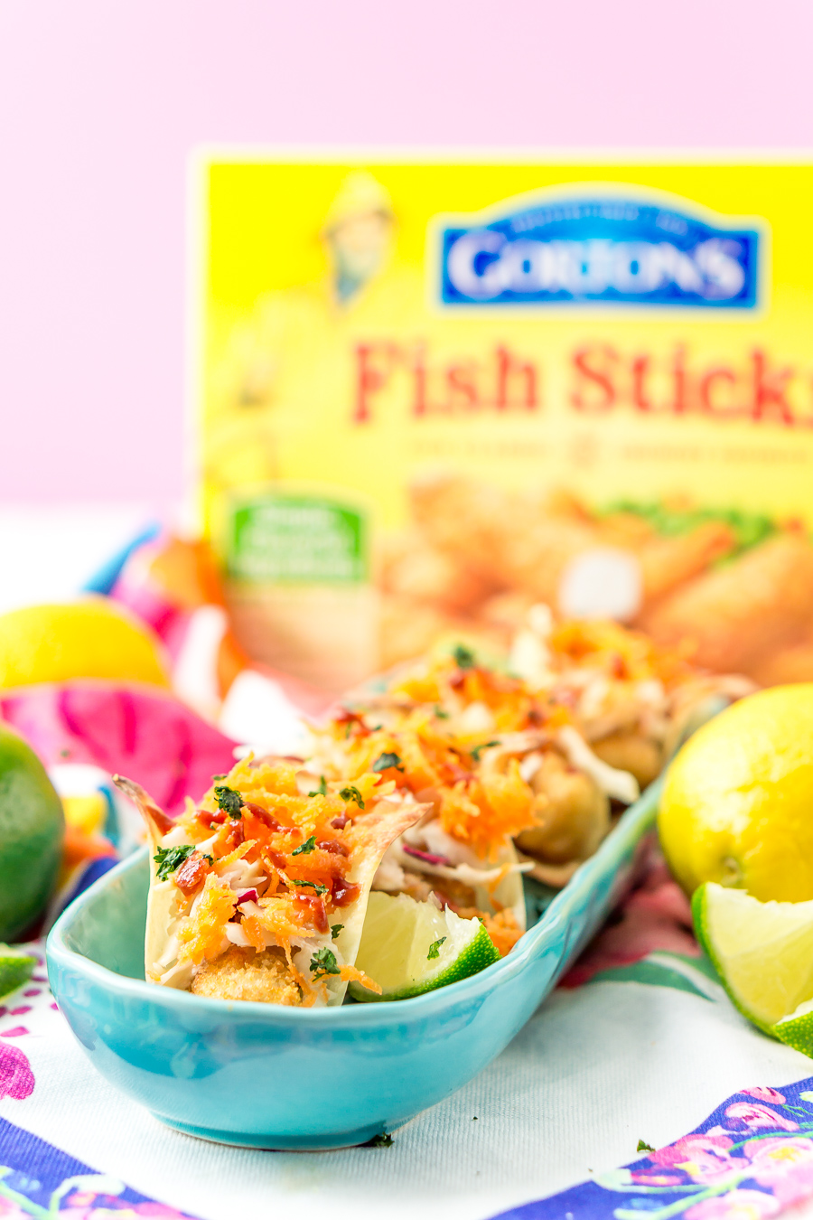 These Fish Sticks Wonton Tacos are an easy appetizer recipe perfect for get-togethers. Each mini taco is made with Crunchy Breaded Fish Sticks, crunchy slaw, and an Asian-inspired sauce.