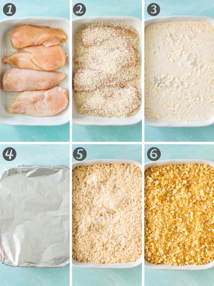 step by step photos for how to make chicken and rice casserole.