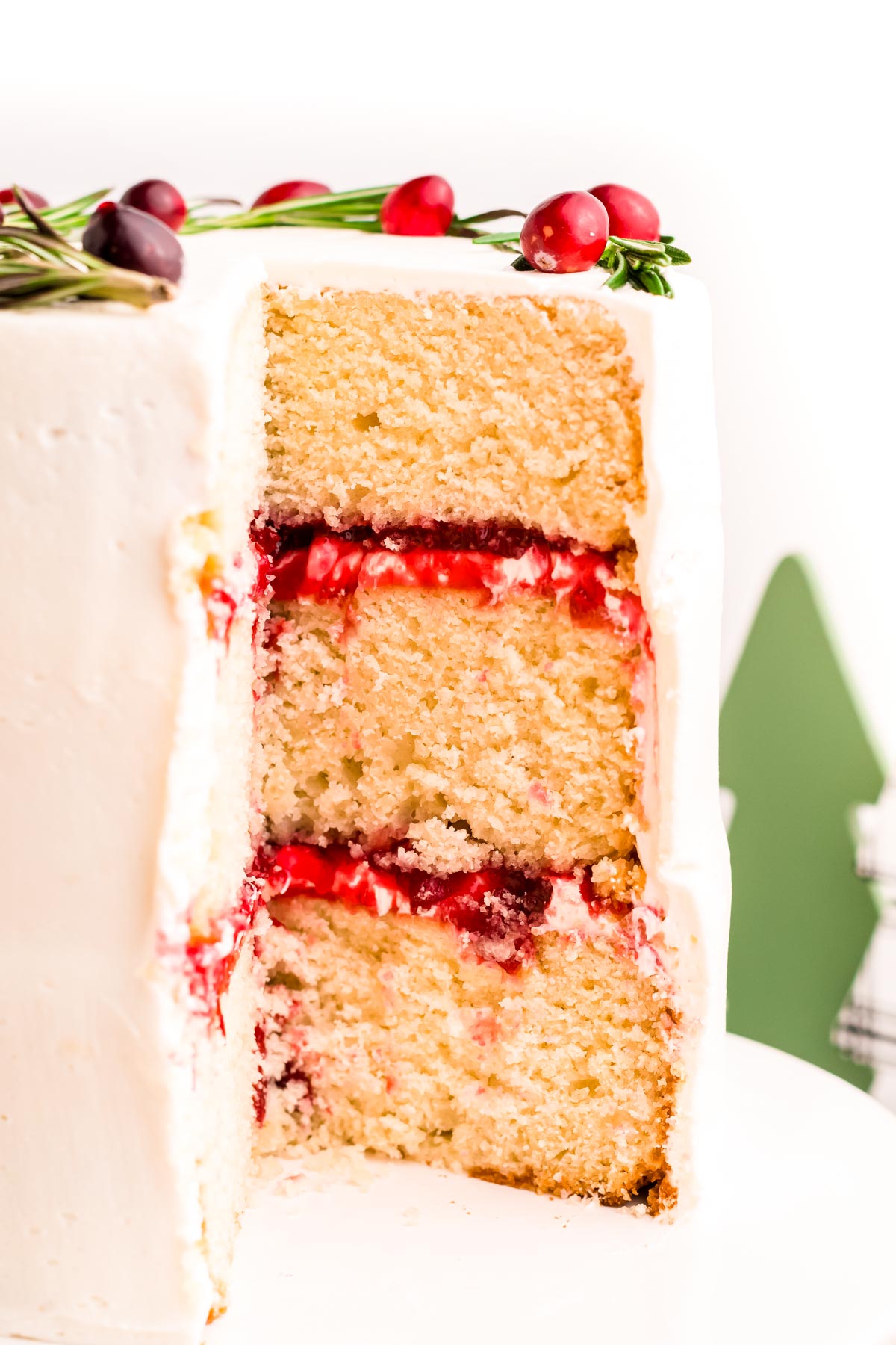 White Chocolate Cranberry Layer Cake