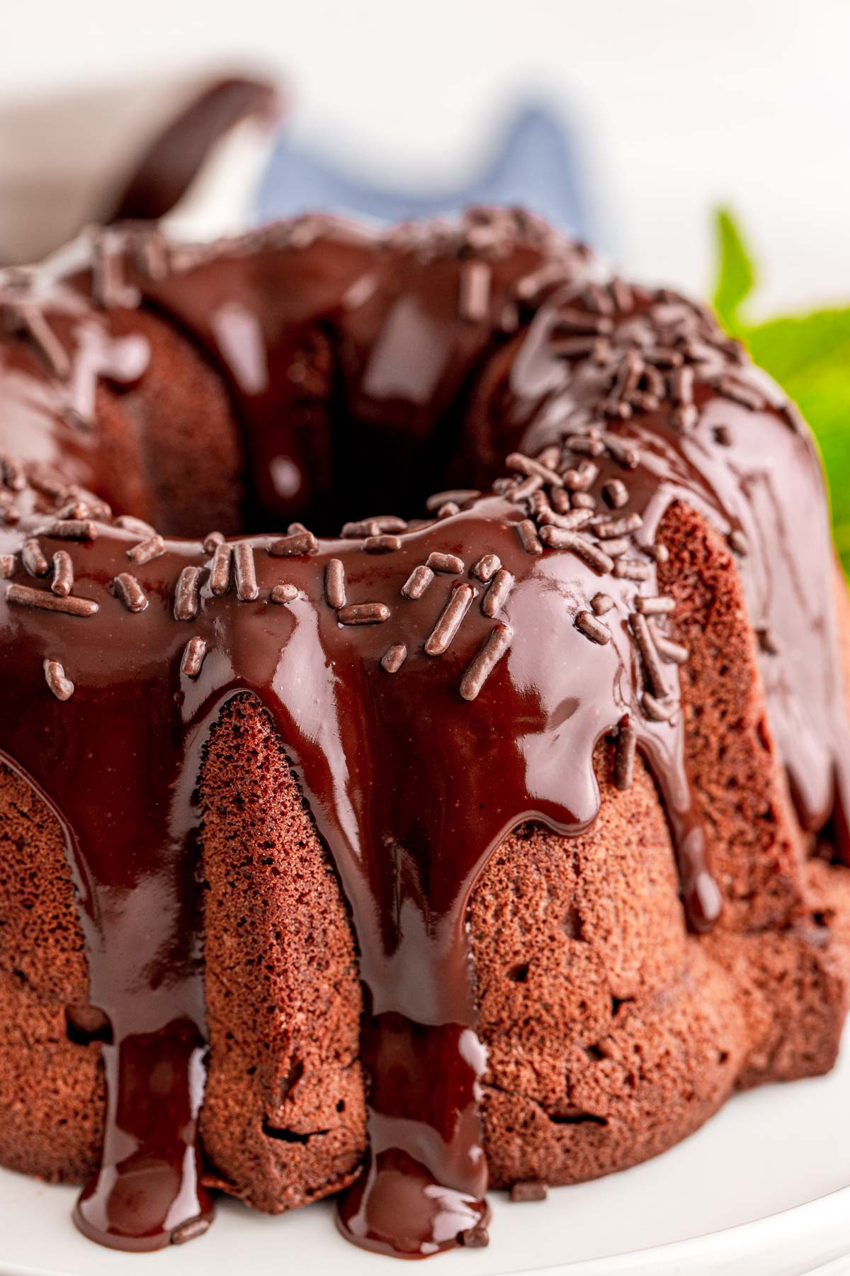 Air Fryer Chocolate Bundt Cake with Ganache