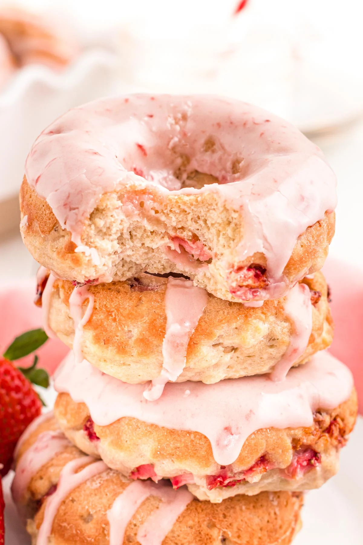 Strawberry Frosted Donuts