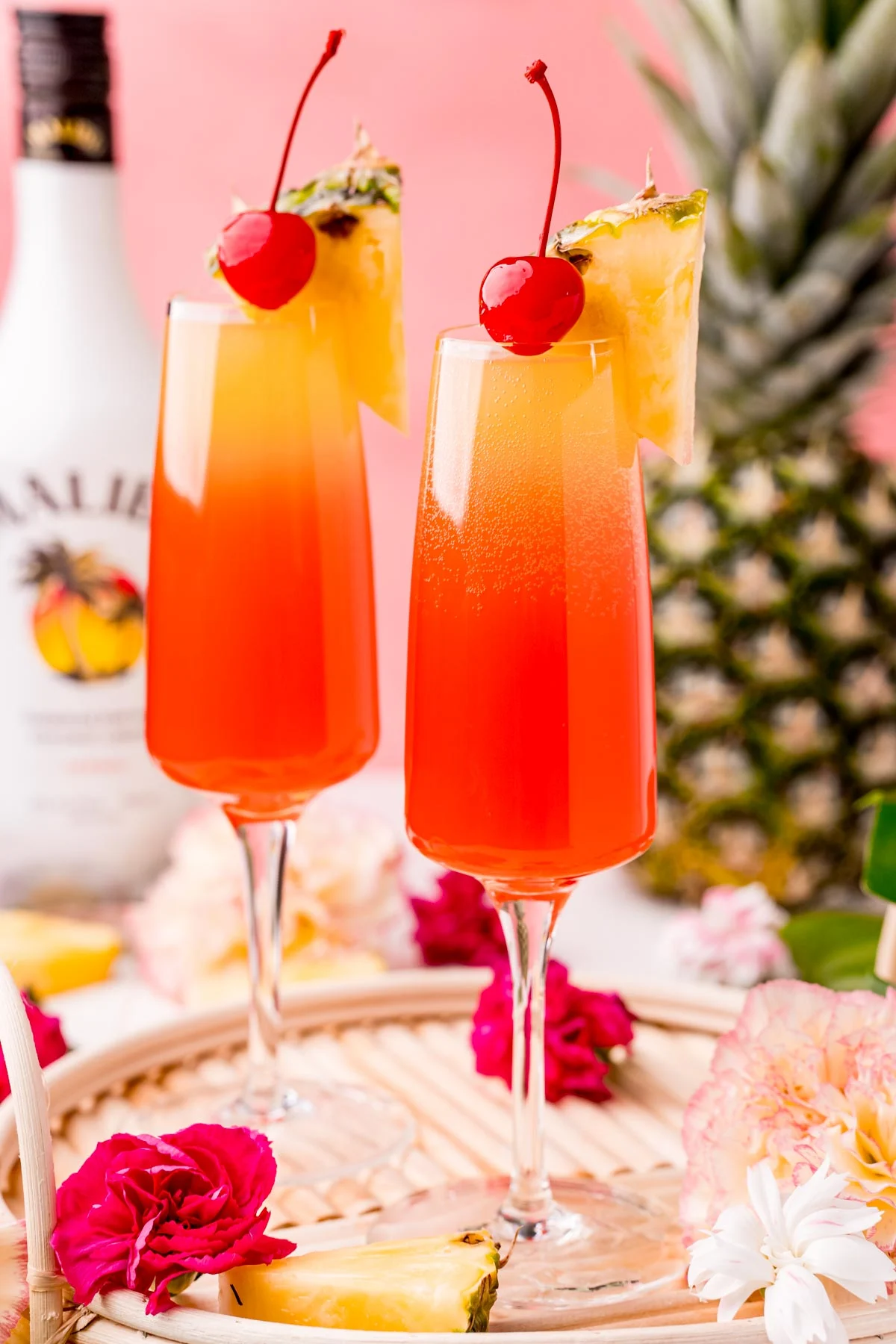 Hawaiian Mimosa with Pineapple Juice and Champagne