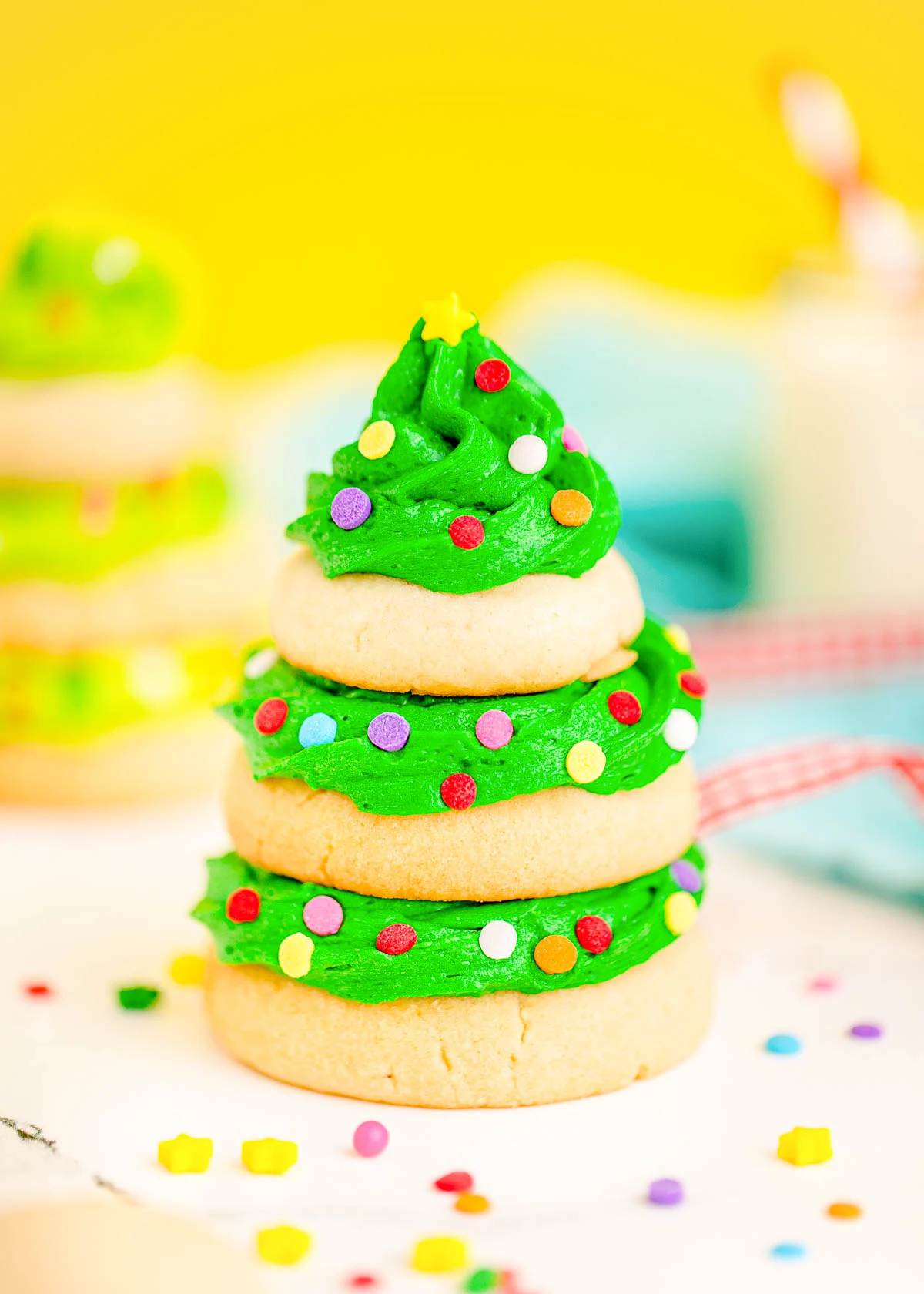 Christmas Tree Cookie Stacks