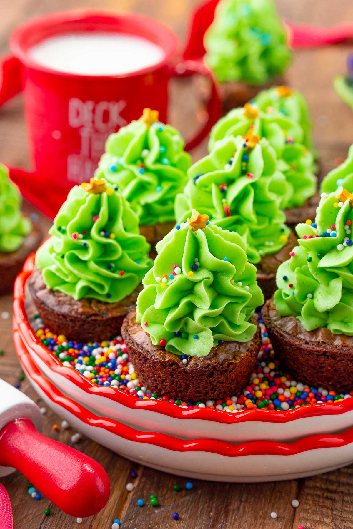 Christmas Tree Brownie Bites