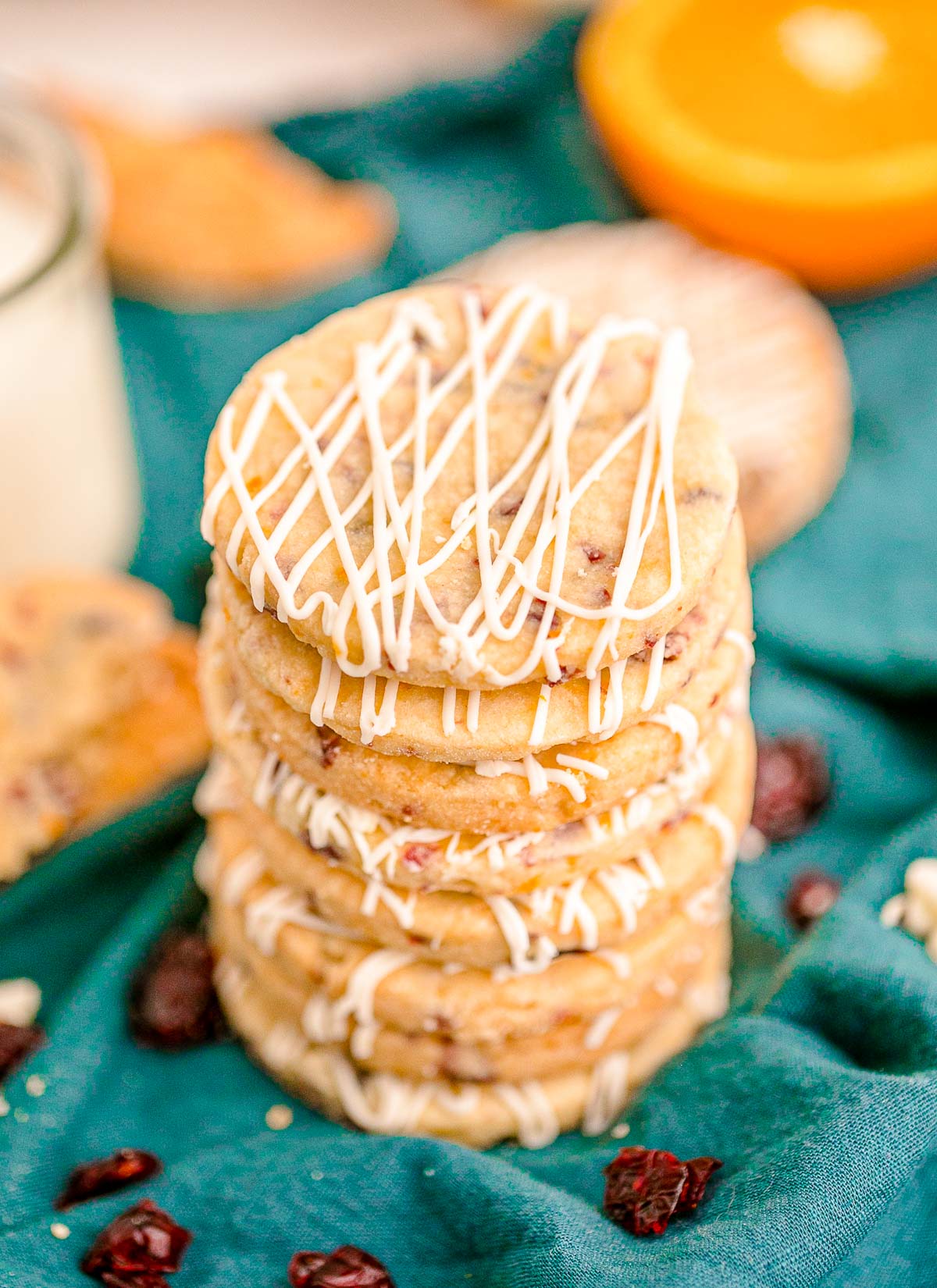 Orange Cranberry Shortbread Cookies