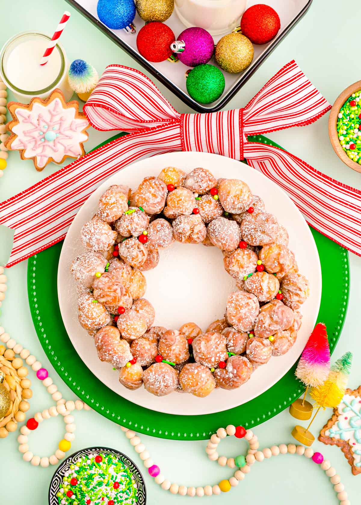 Donut Holes Christmas Wreath