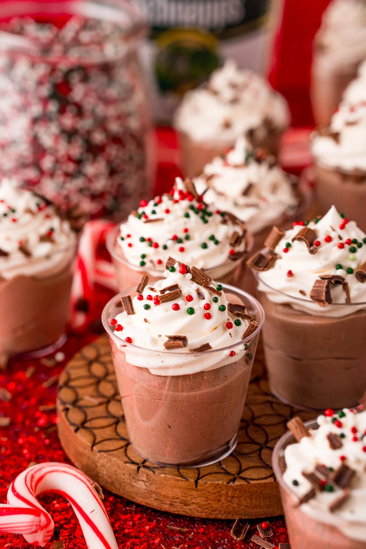 Peppermint Chocolate Pudding Shots
