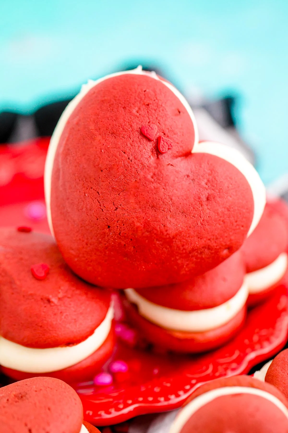 Heart-Shaped Red Velvet Whoopie Pie