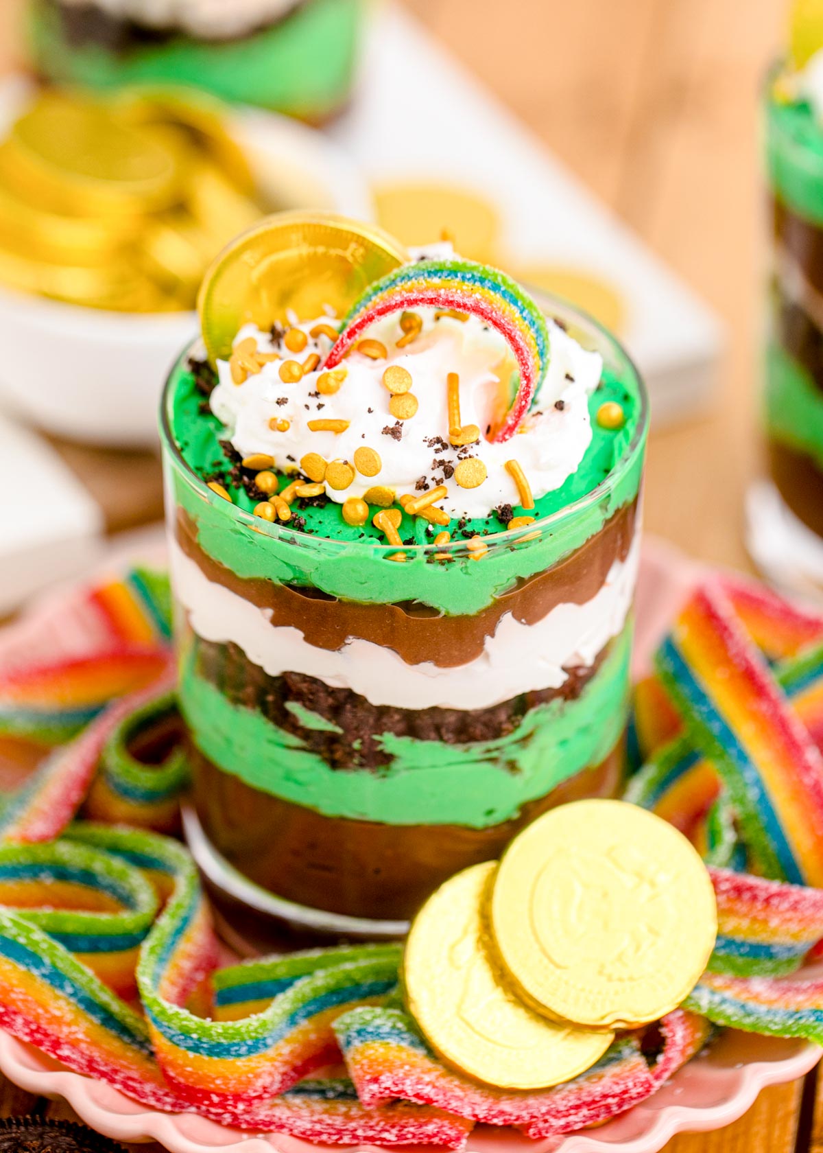 St Patrick's Day Pudding Cups