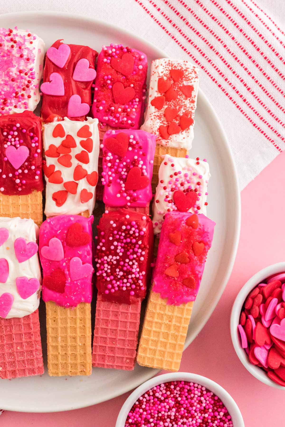 Valentine's Dipped Sugar Wafer Cookies