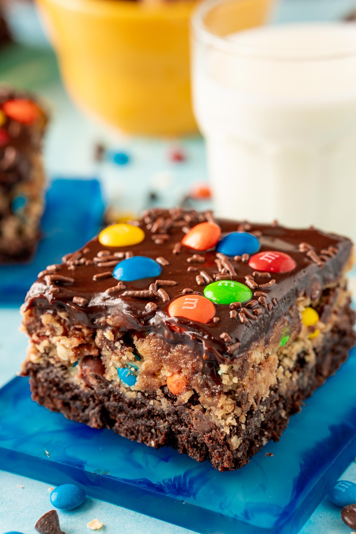 Monster Cookie Dough Brownies