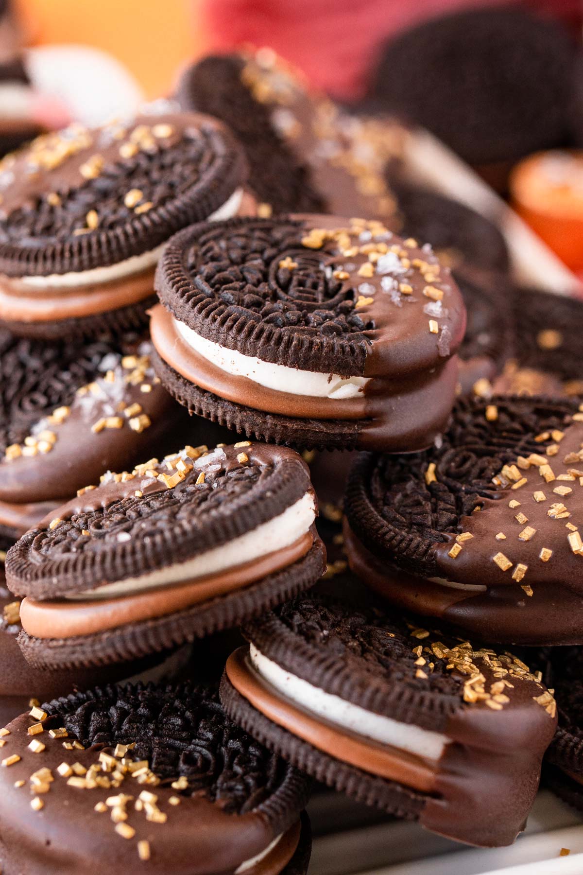 Caramel Chocolate Dipped Oreos