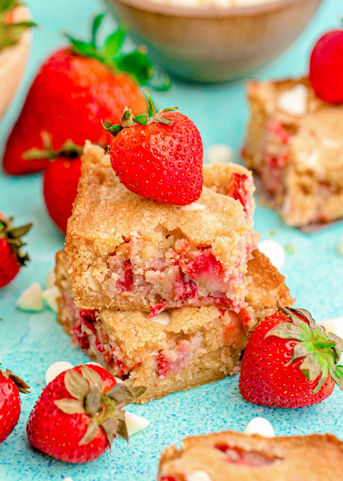 Strawberry White Chocolate Blondies