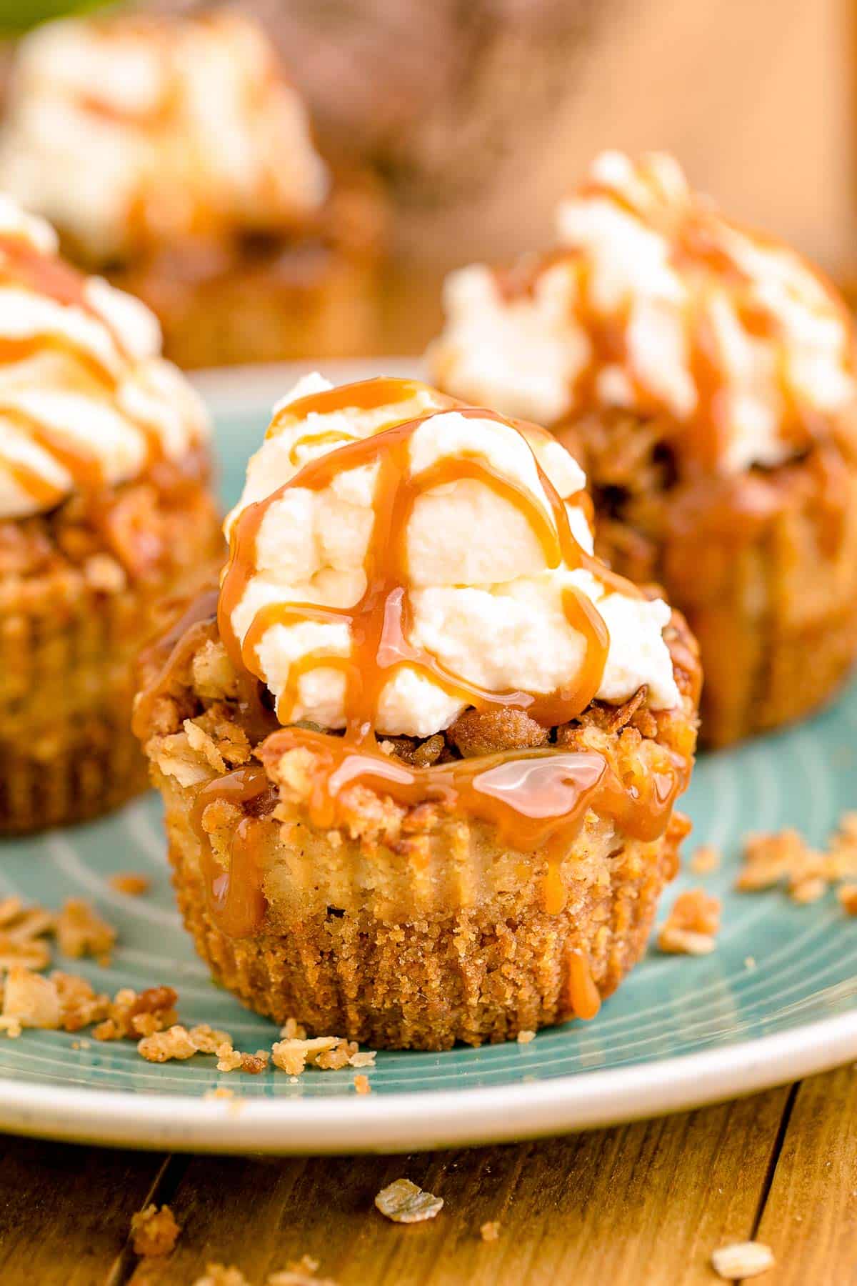 Mini Caramel Apple Cheesecakes