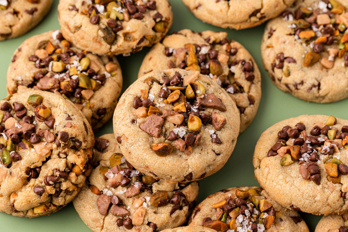 Salted Pistachio Chocolate Cookies