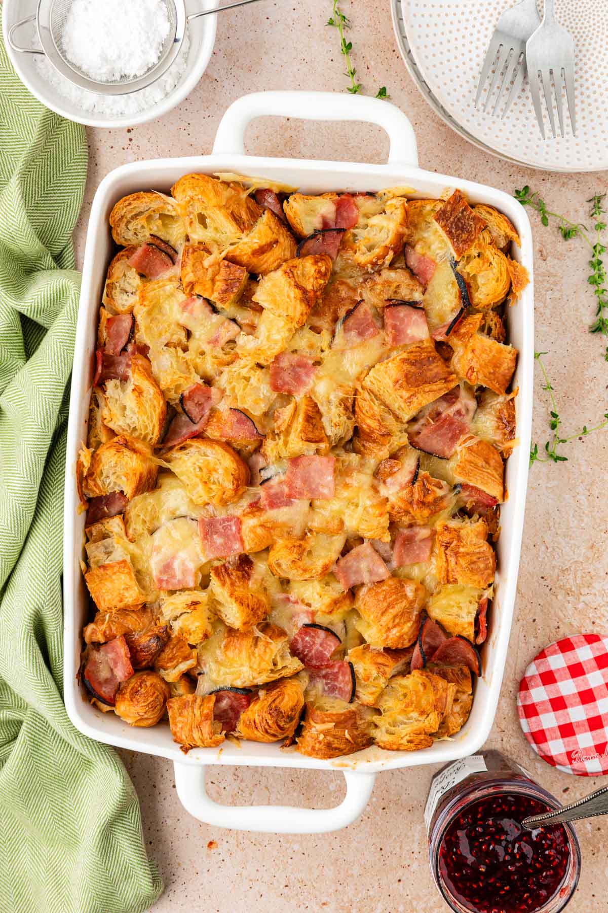 Ham And Cheese Croissant Casserole