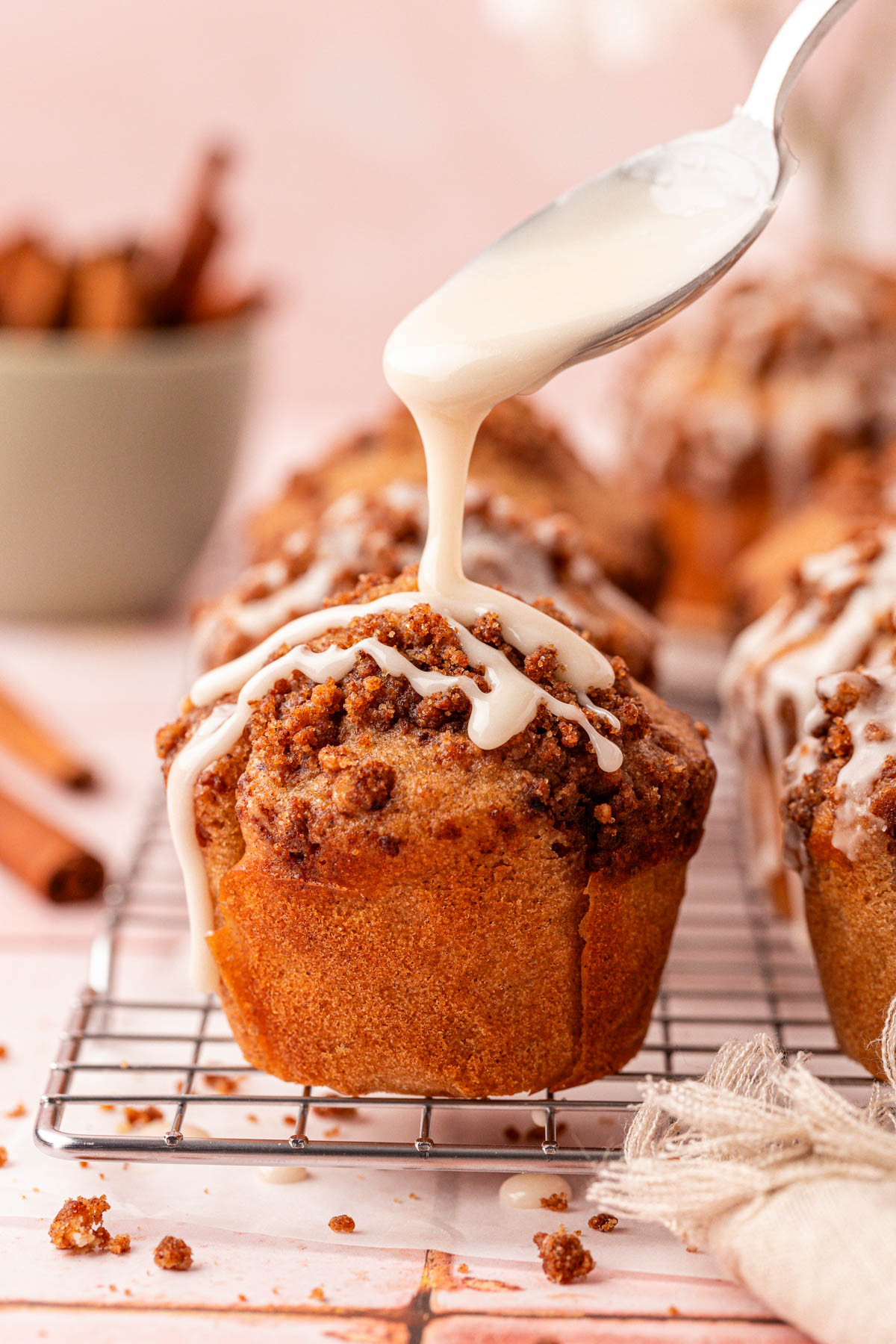 Cinnamon Muffins with Crunch Topping